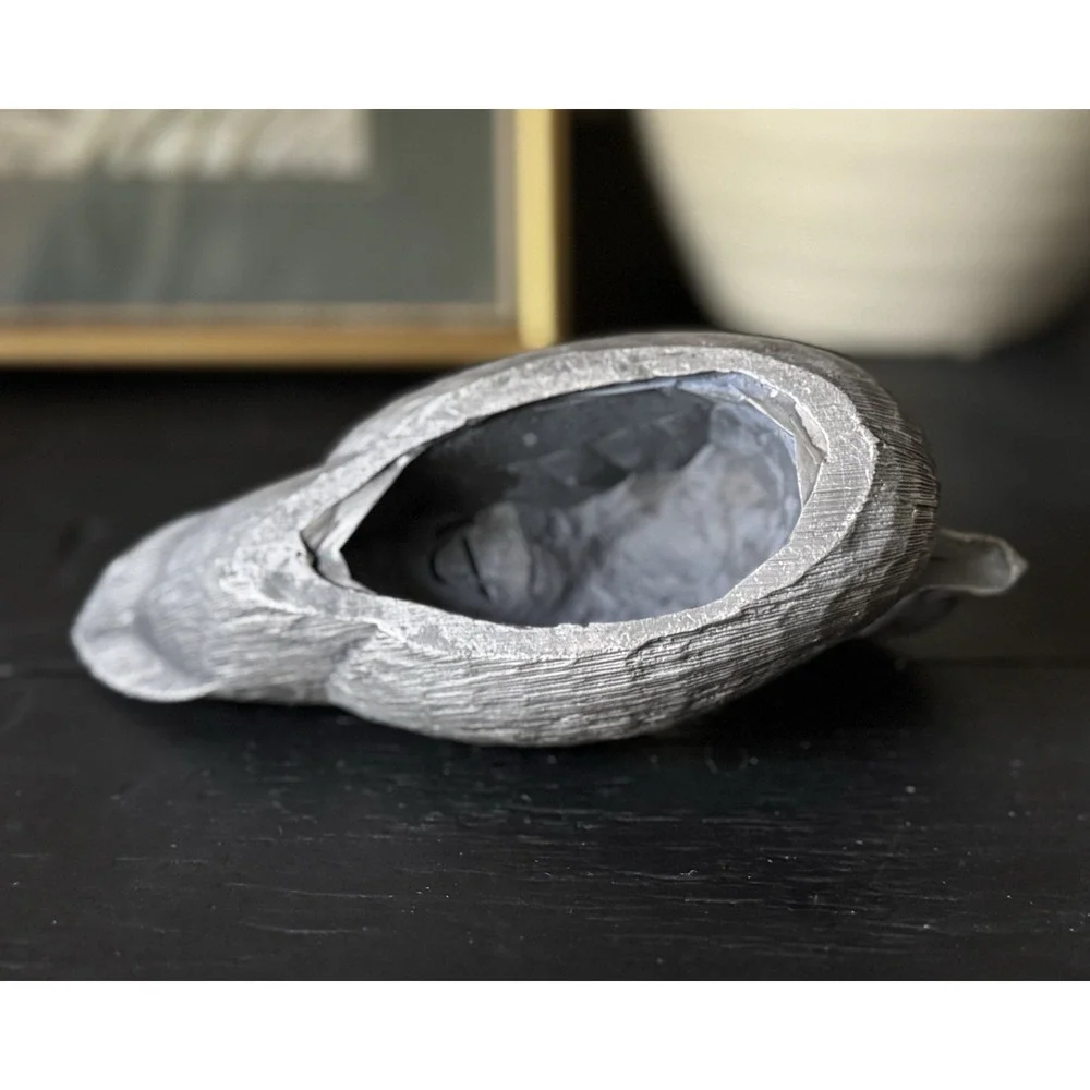 Vintage Pewter Duck Bird Figurine Metal Paperweight Home Office Decor